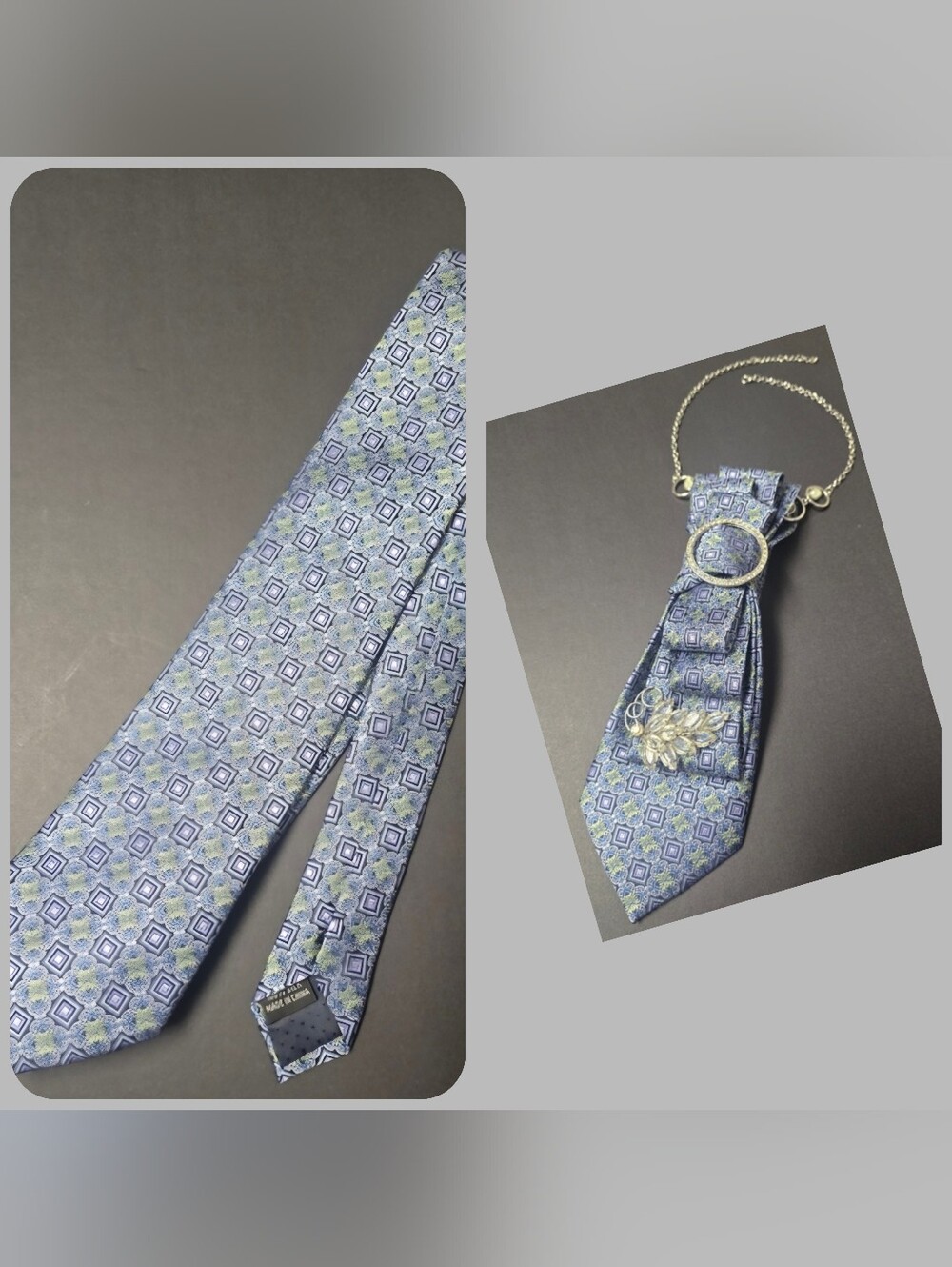 Cape Cod Neckwear Blue Silk Tie with Textured Pattern (Jewelry Is Not Included)